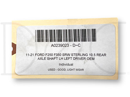11-21 Ford F250 F350 SRW Sterling 10.5 Rear Axle Shaft LH Left Driver OEM