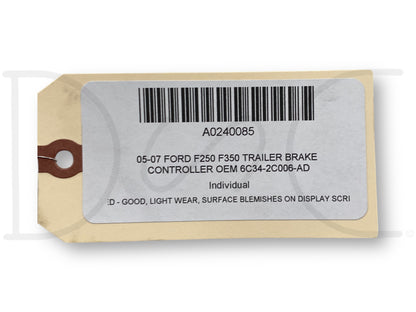 05-07 Ford F250 F350 Trailer Brake Controller OEM 6C34-2C006-Ad