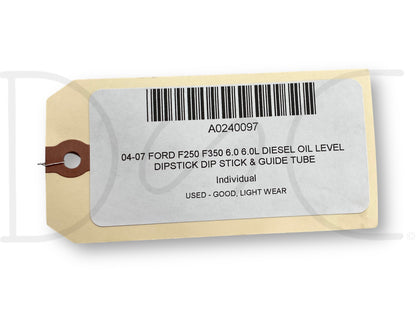 04-07 Ford F250 F350 6.0 6.0L Diesel Oil Level Dipstick Dip Stick & Guide Tube