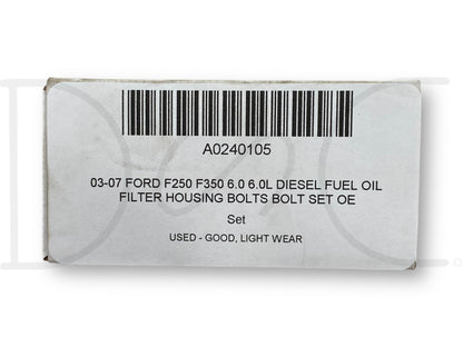 03-07 Ford F250 F350 6.0 6.0L Diesel Fuel Oil Filter Housing Bolts Bolt Set OE