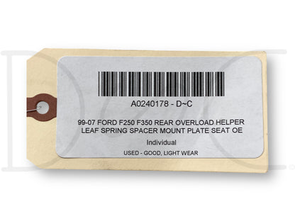 99-07 Ford F250 F350 Rear Overload Helper Leaf Spring Spacer Mount Plate Seat OE