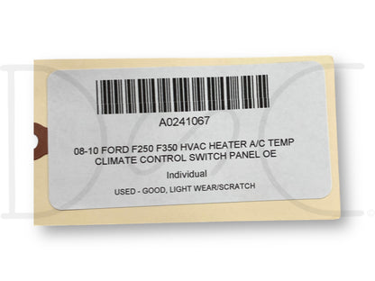 08-10 Ford F250 F350 HVAC Heater A/C Temp Climate Control Switch Panel OE