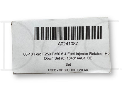 08-10 Ford F250 F350 6.4 Fuel Injector Retainer Hold Down Set (8) 1848144C1 OE