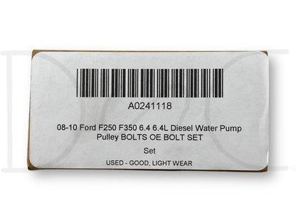 08-10 Ford F250 F350 6.4 6.4L Diesel Water Pump Pulley Bolts OE Bolt Set