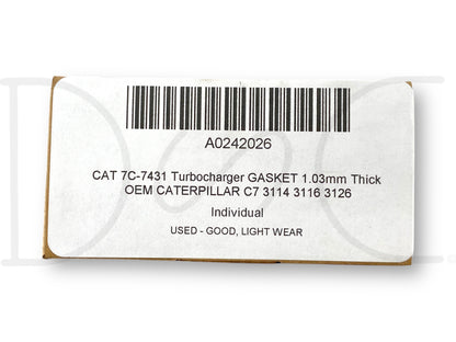 Cat 7C-7431 Turbocharger Gasket 1.03MM Thick OEM Caterpillar C7 3114 3116 3126