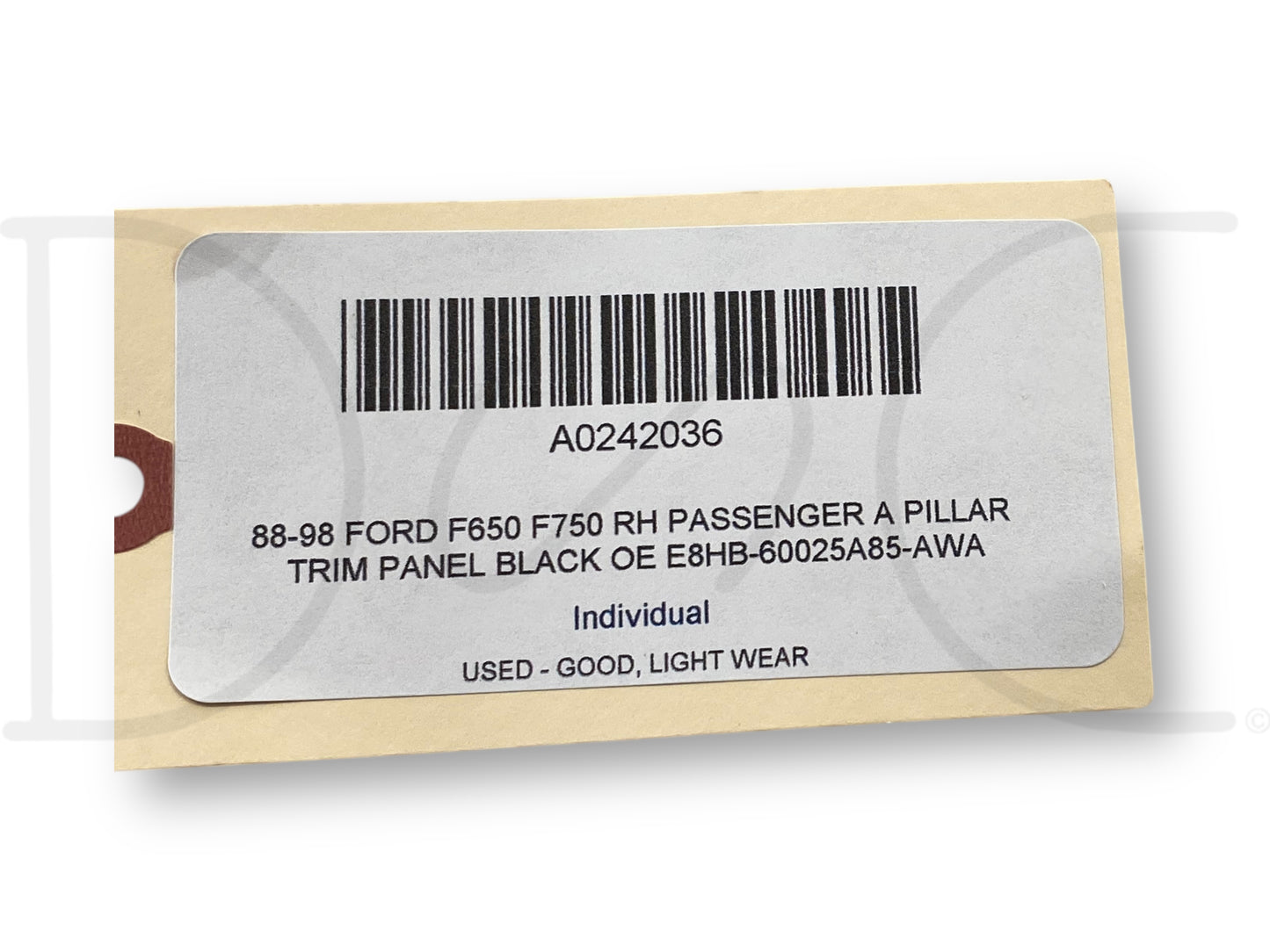 88-98 Ford F650 F750 RH Passenger A Pillar Trim Panel Black OE E8Hb-60025A85-Awa