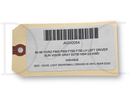 80-98 Ford F600 F650 F700 F750 LH Left Driver Sun Visor Gray E0Tb-1004122-Awd