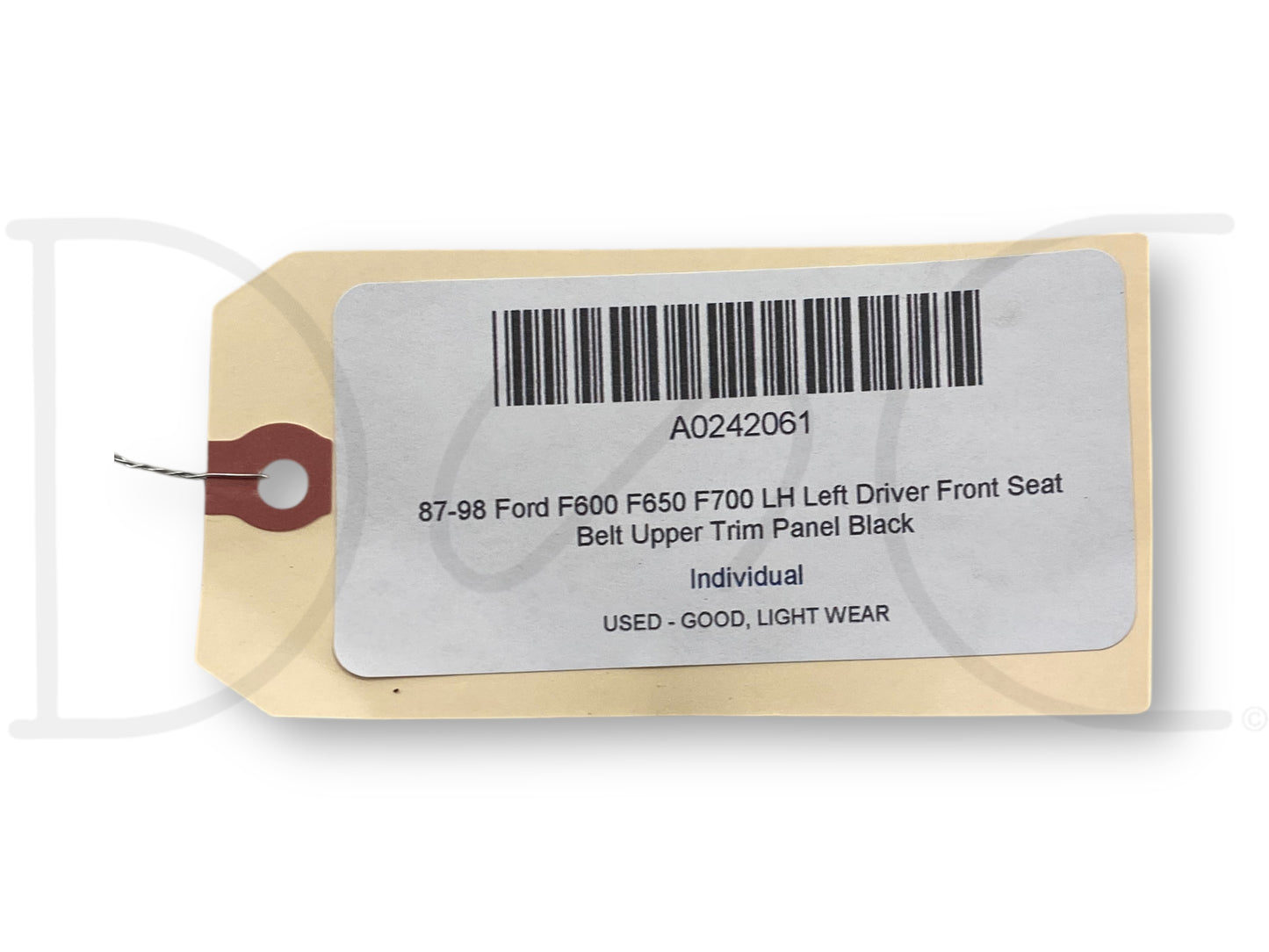 87-98 Ford F600 F650 F700 LH Left Driver Front Seat Belt Upper Trim Panel Black
