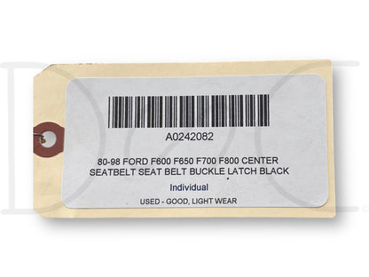 80-98 Ford F600 F650 F700 F800 Center Seatbelt Seat Belt Buckle Latch Black