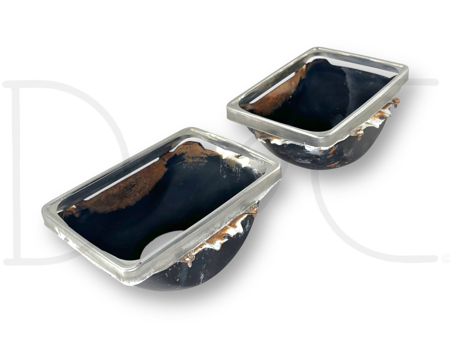 80-98 Ford F600 F700 Sealed Beam Headlight Bracket Bucket Pair Set RH LH OEM