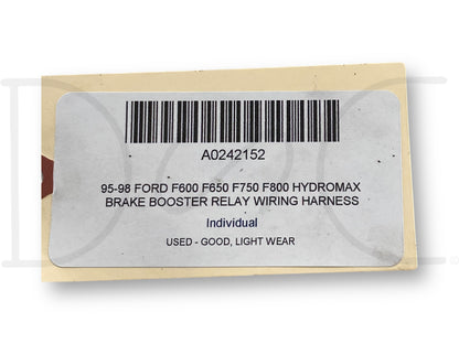 95-98 Ford F600 F650 F750 F800 Hydromax Brake Booster Relay Wiring Harness