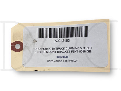 Ford F650 F750 Truck Cummins 5.9L 6Bt Engine Mount Bracket F3Ht-5086-Gb