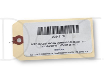 Ford Holset Hx35W Cummins 5.9L Diesel Turbo Turbocharger 6Bt 3534921 3534922