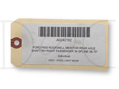 Ford F650 Rockwell Meritor Rear Axle Shaft RH Right Passenger 34 Spline 38.75"