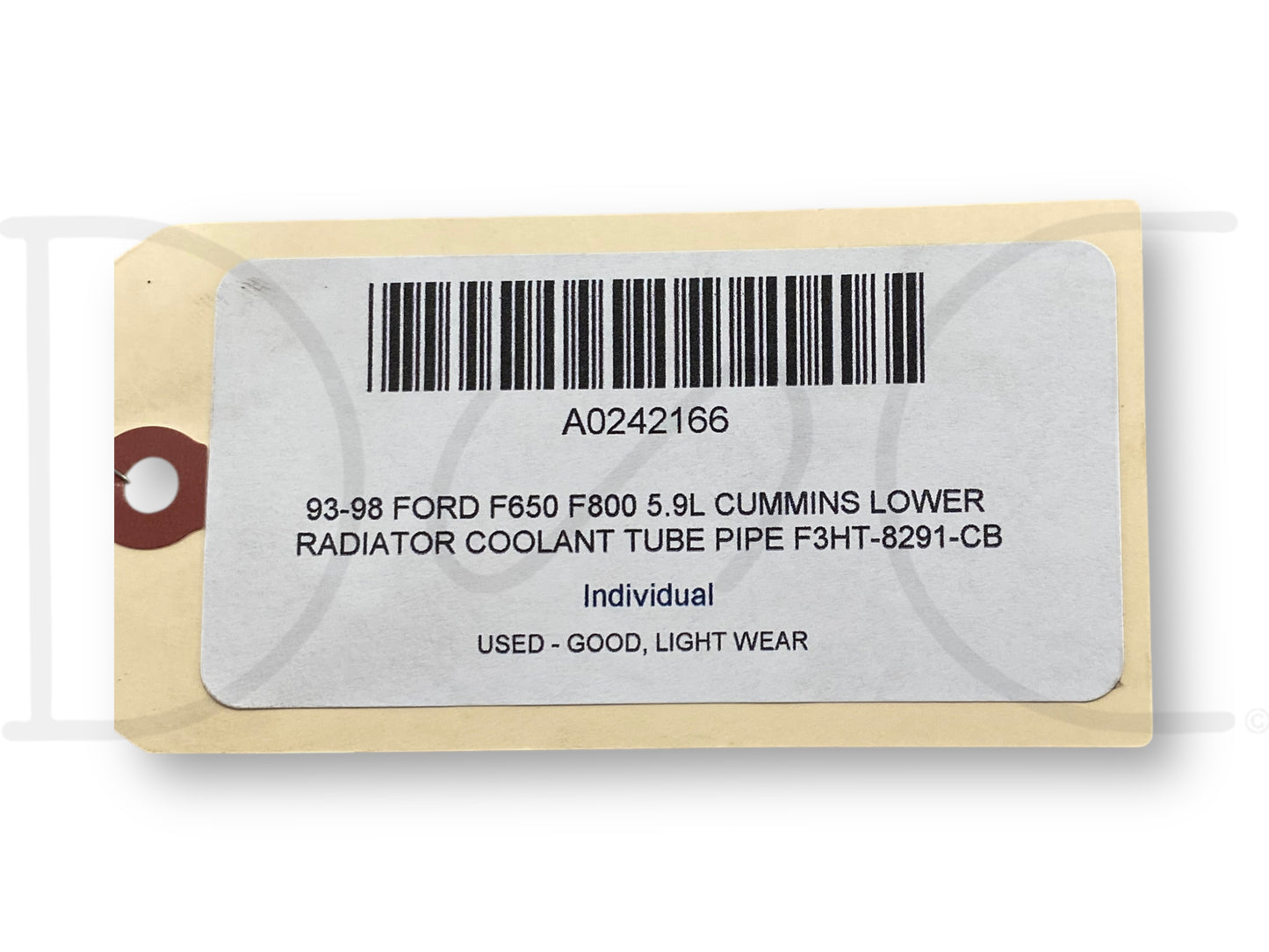 93-98 Ford F650 F800 5.9L Cummins Lower Radiator Coolant Tube Pipe F3Ht-8291-Cb