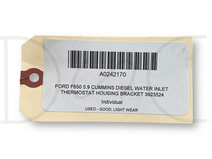 Ford F650 5.9 Cummins Diesel Water Inlet Thermostat Housing Bracket 3923524