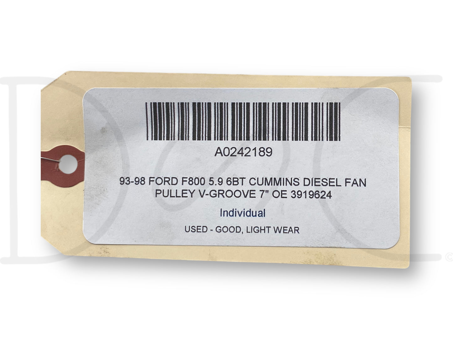 93-98 Ford F800 5.9 6Bt Cummins Diesel Fan Pulley V-Groove 7" OE 3919624