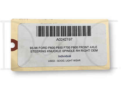 95-98 Ford F600 F650 F700 F800 Front Axle Steering Knuckle Spindle RH Right OEM