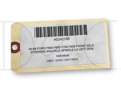 95-98 Ford F600 F650 F700 F800 Front Axle Steering Knuckle Spindle LH Left OEM