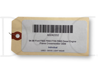 94-98 Ford F600 F650 F700 F800 Diesel Engine Frame Crossmember OEM