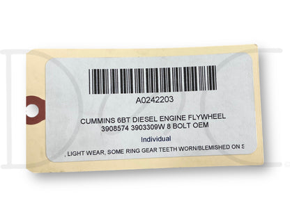 Cummins 6Bt Diesel Engine Flywheel 3908574 3903309W 8 Bolt OEM