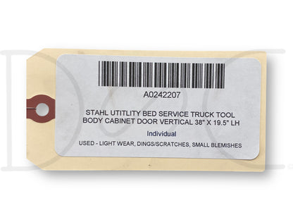 Stahl Utitlity Bed Service Truck Tool Body Cabinet Door Vertical 38" X 19.5" LH