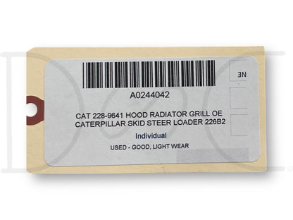 Cat 228-9641 Hood Radiator Grill OE Caterpillar Skid Steer Loader 226B2