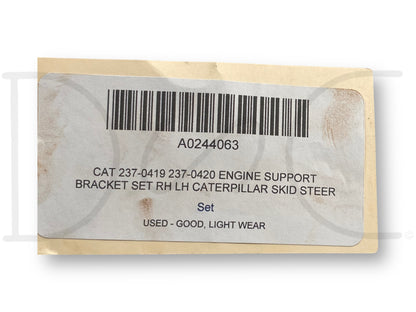 Cat 237-0419 237-0420 Engine Support Bracket Set RH LH Caterpillar Skid Steer