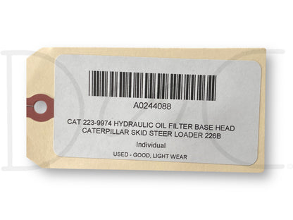 Cat 223-9974 Hydraulic Oil Filter Base Head Caterpillar Skid Steer Loader 226B