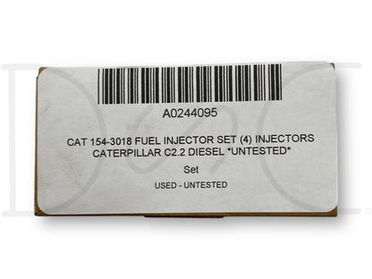 Cat 154-3018 Fuel Injector Set (4) Injectors Caterpillar C2.2 Diesel *Untested*