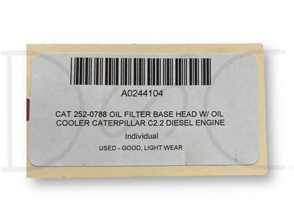Cat 252-0788 Oil Filter Base Head W/ Oil Cooler Caterpillar C2.2 Diesel Engine
