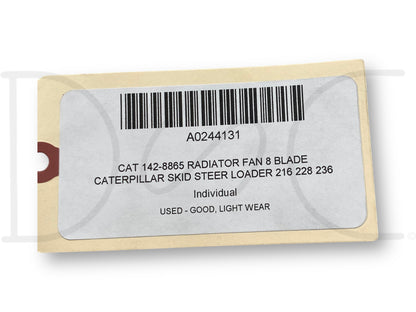 Cat 142-8865 Radiator Fan 8 Blade Caterpillar Skid Steer Loader 216 228 236 226