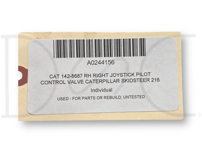 Cat 142-8687 RH Right Joystick Pilot Control Valve Caterpillar Skidsteer 216 226