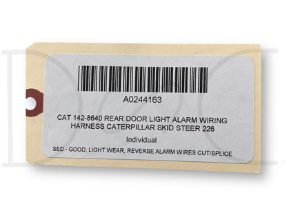 Cat 142-8640 Rear Door Light Alarm Wiring Harness Caterpillar Skid Steer 226