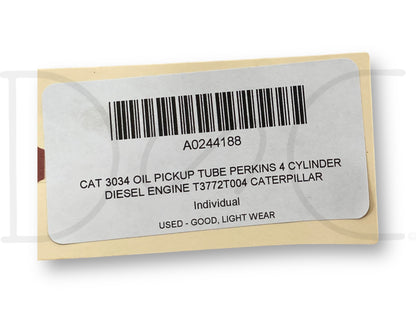 Cat 3034 Oil Pickup Tube Perkins 4 Cylinder Diesel Engine T3772T004 Caterpillar