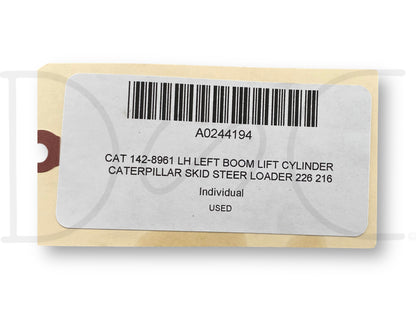 Cat 142-8961 LH Left Boom Lift Cylinder Caterpillar Skid Steer Loader 226 216