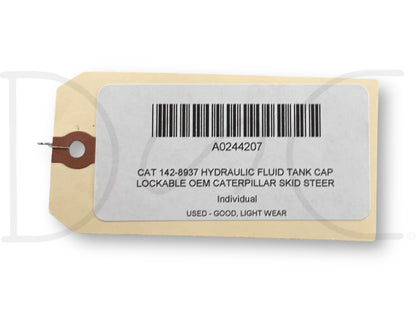 Cat 142-8937 Hydraulic Fluid Tank Cap Lockable OEM Caterpillar Skid Steer Loader