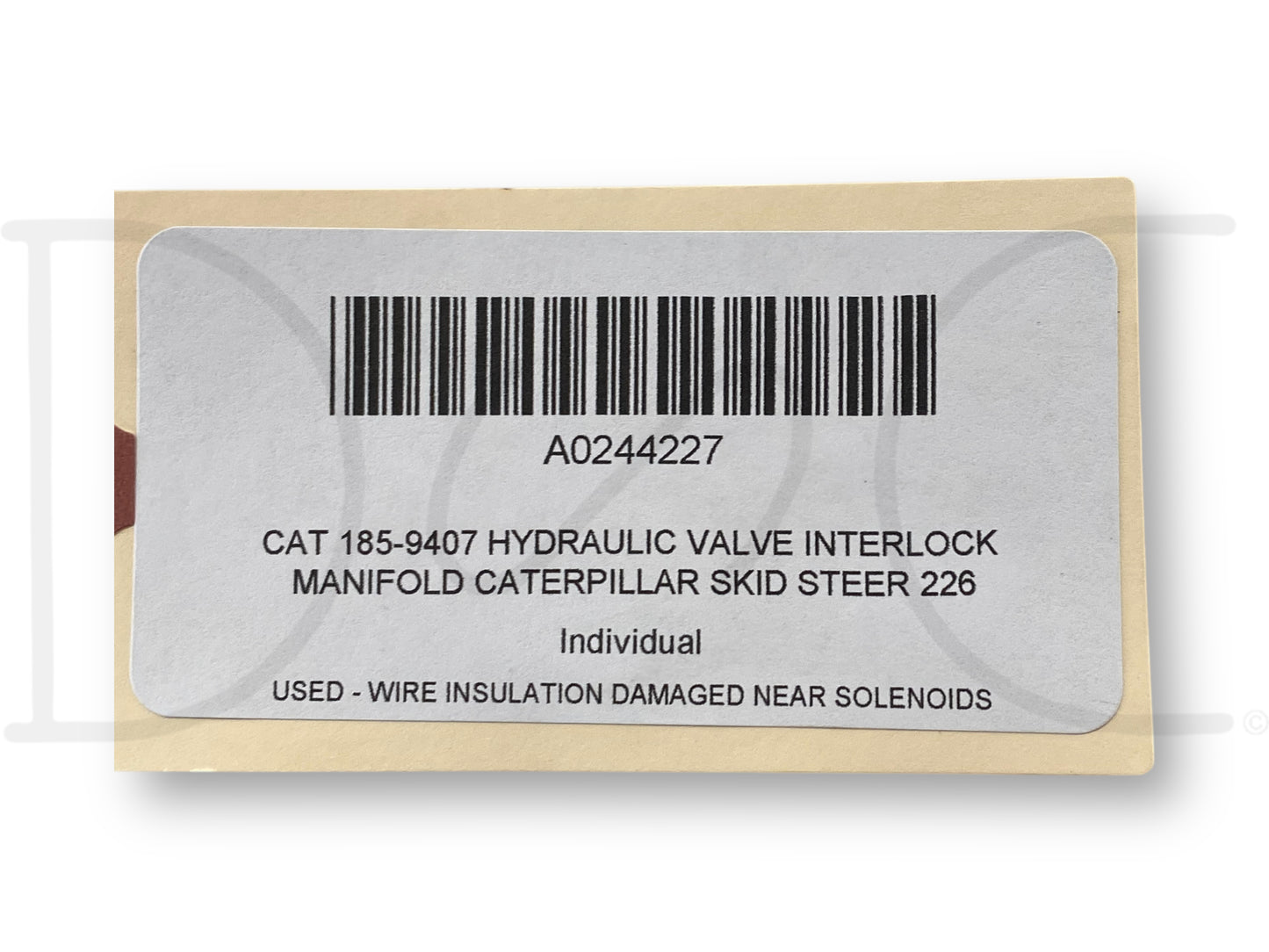 Cat 185-9407 Hydraulic Valve Interlock Manifold Caterpillar Skid Steer 226