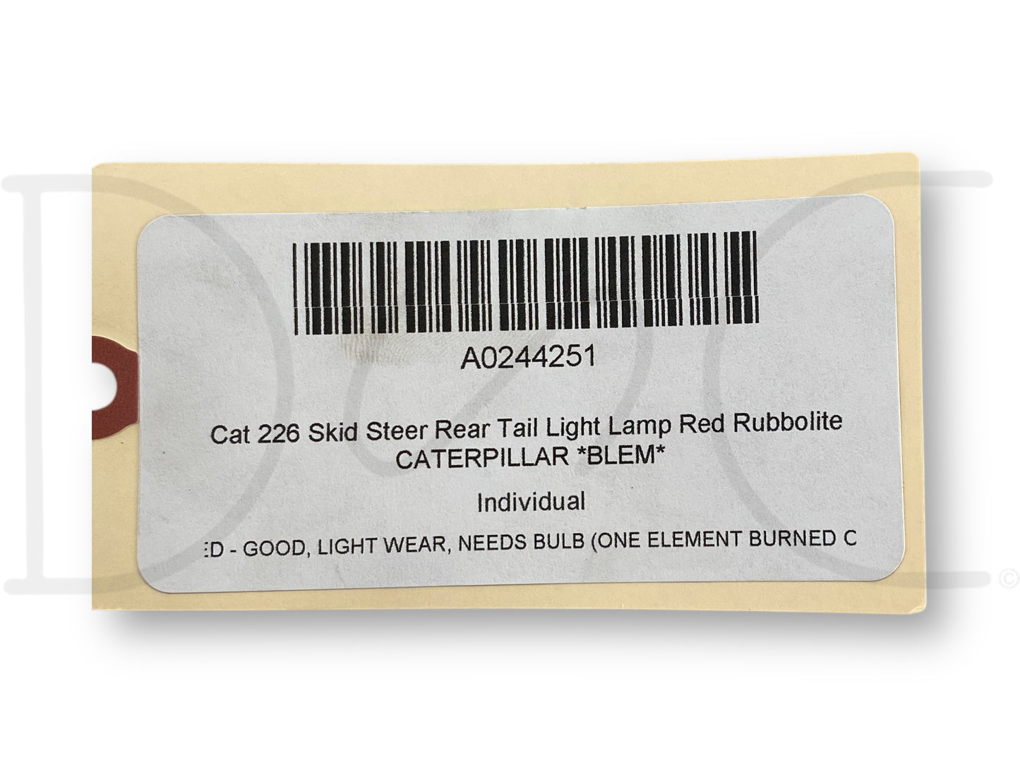 Cat 226 Skid Steer Rear Tail Light Lamp Red Rubbolite Caterpillar *Blem*
