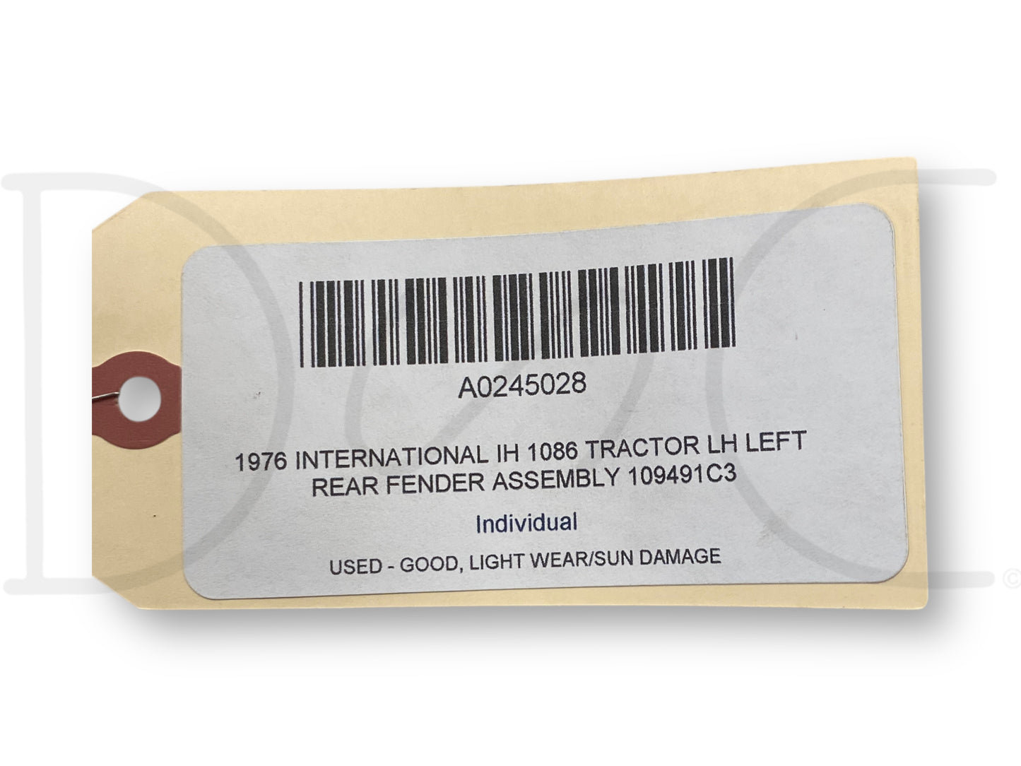 1976 International IH 1086 Tractor LH Left Rear Fender Assembly 109491C3