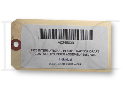 1976 International IH 1086 Tractor Draft Control Cylinder Assembly 60527C92