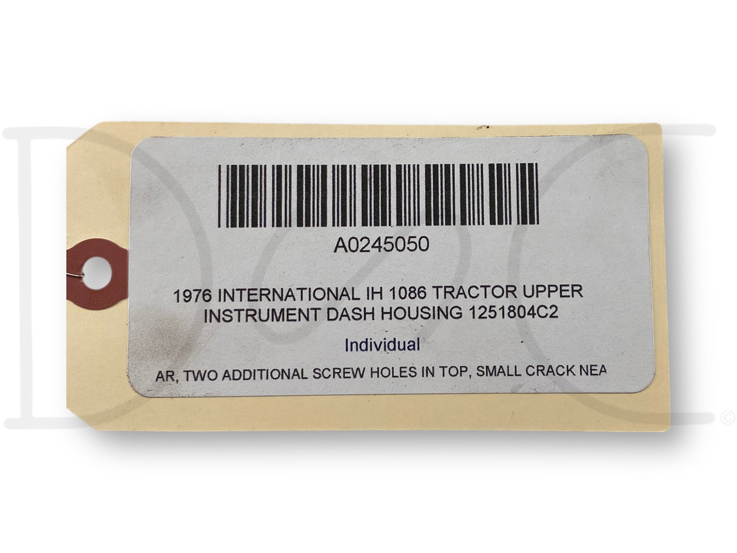 1976 International IH 1086 Tractor Upper Instrument Dash Housing 1251804C2