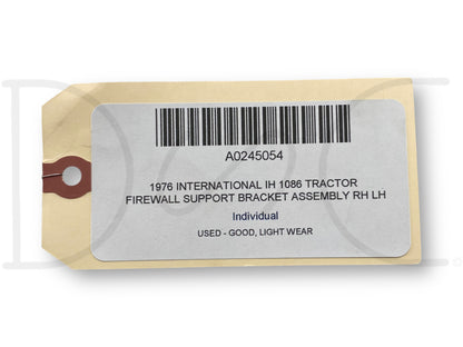 1976 International IH 1086 Tractor Firewall Support Bracket Assembly RH LH