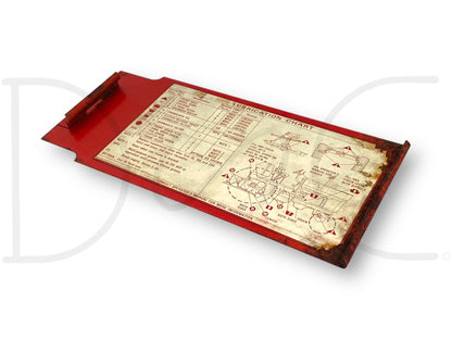 1976 International IH 1086 Tractor Firewall Support Cover Lube Chart 120441C91