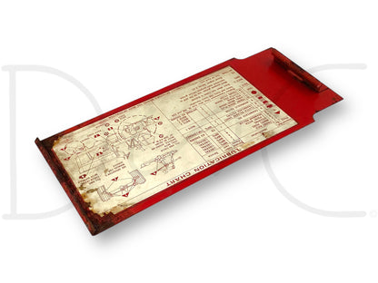 1976 International IH 1086 Tractor Firewall Support Cover Lube Chart 120441C91