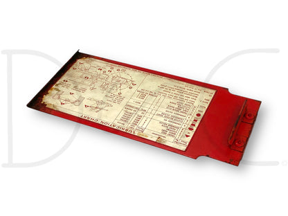 1976 International IH 1086 Tractor Firewall Support Cover Lube Chart 120441C91