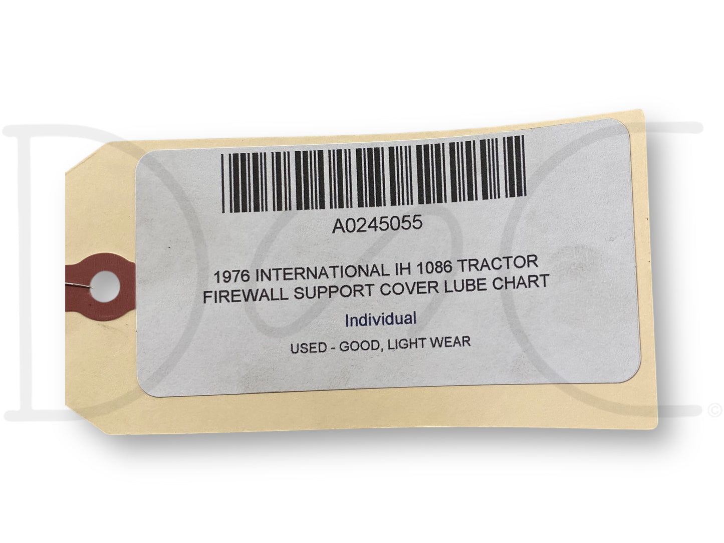 1976 International IH 1086 Tractor Firewall Support Cover Lube Chart 120441C91