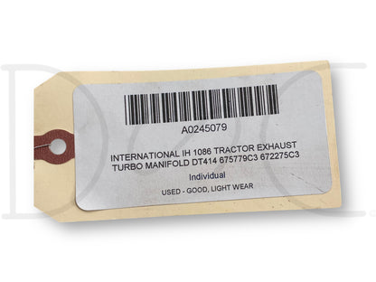 International IH 1086 Tractor Exhaust Turbo Manifold Dt414 675779C3 672275C3