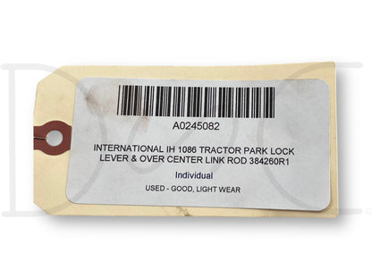 International IH 1086 Tractor Park Lock Lever & Over Center Link Rod 384260R1