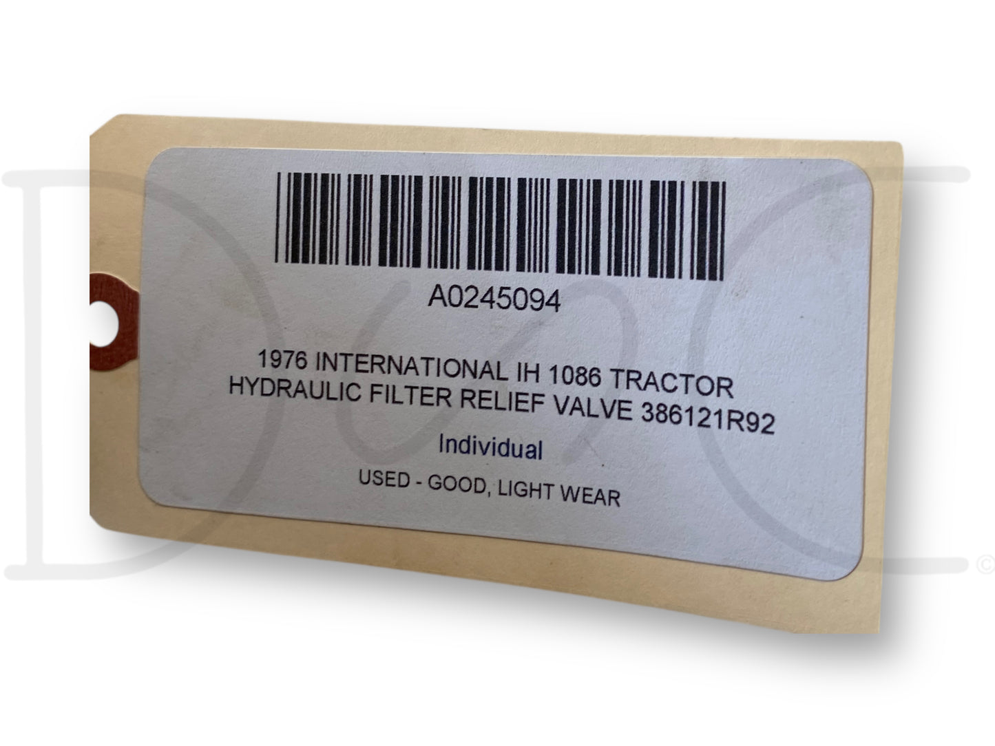1976 International IH 1086 Tractor Hydraulic Filter Relief Valve 386121R92